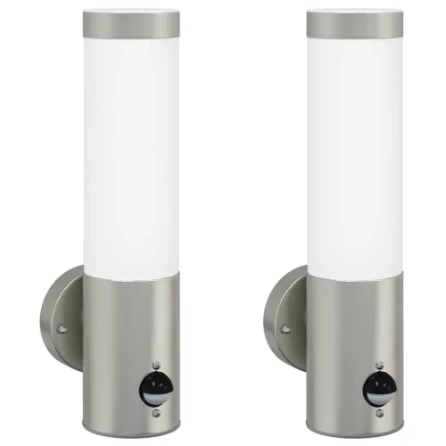 Kültéri Fali Lámpák 2 pcs Ezüst 12 x 7.5 x 29 cm