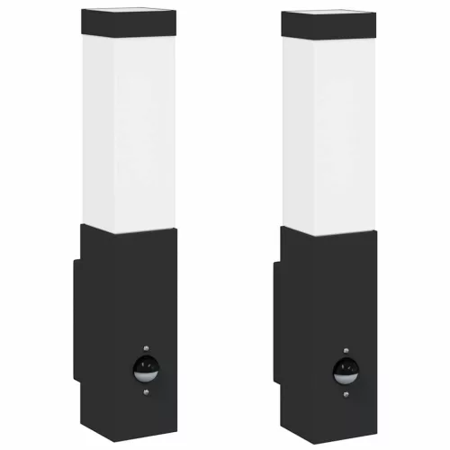 Kültéri Fali Lámpák 2 pcs Fekete 10.5 x 6 x 35 cm