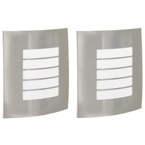 Kültéri Fali Lámpák 2 pcs Ezüst 23.5 x 10.5 x 26 cm