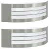 Kültéri Fali Lámpák 2 pcs Ezüst 32 x 10 x 10 cm
