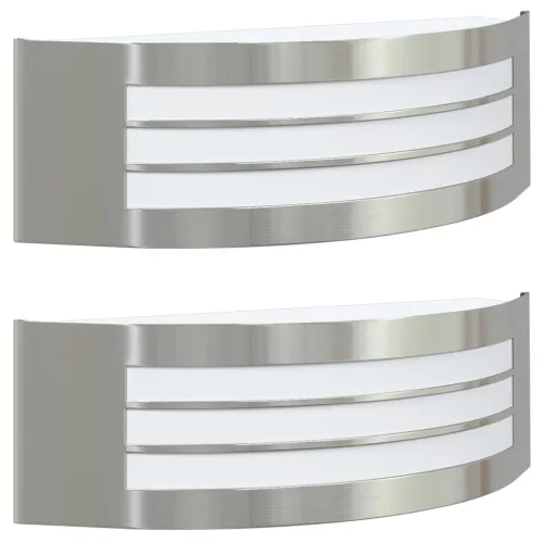Kültéri Fali Lámpák 2 pcs Ezüst 32 x 10 x 10 cm