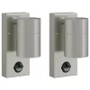 Kültéri Fali Lámpák 2 pcs Ezüst 6.5 x 10.5 x 16 cm