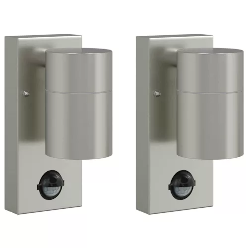 Kültéri Fali Lámpák 2 pcs Ezüst 6.5 x 10.5 x 16 cm