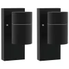 Kültéri Fali Lámpák 2 pcs Fekete 6.5 x 10.5 x 16 cm