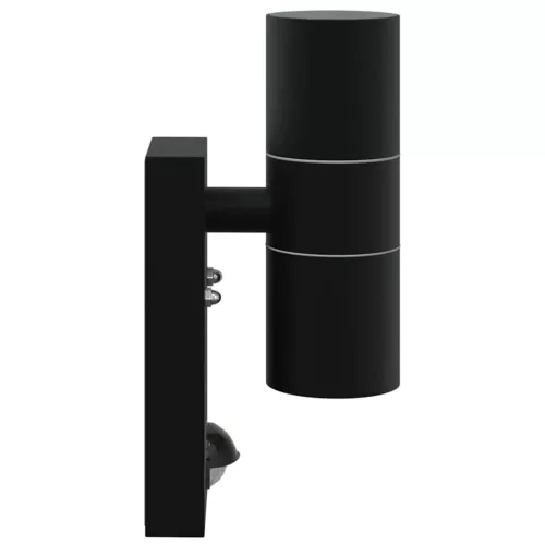 Kültéri Fali Lámpák 2 pcs Fekete 7 x 10 x 22 cm