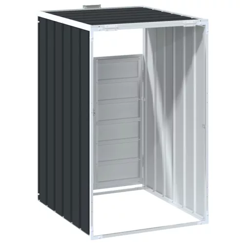 Antracit acél kerekes szemetes tároló 1 szemeteskukához 72 x 81 x 115 cm