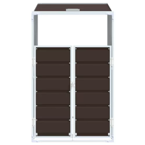 Barna acél kerekes szemetes tároló 1 szemeteskukához 72 x 81 x 115 cm