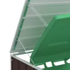 Barna acél kerekes szemetes tároló dupla tárolókhoz 138 x 79 x 117 cm