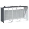 Antracit acél kerekes szemetes tároló 3 szemeteskukához 216 x 81 x 115cm