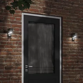 Fekete öntött alumínium kültéri érzékelős falilámpa