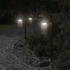 Fekete rozsdamentes acél kültéri állólámpa 60 cm