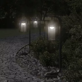 Fekete rozsdamentes acél kültéri állólámpa 60 cm