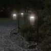 3 db fekete rozsdamentes acél kültéri állólámpa 60 cm