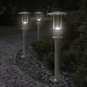   Ezüstszínű rozsdamentes acél kültéri állólámpa 60 cm