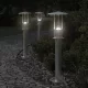 3 db ezüstszínű rozsdamentes acél kültéri állólámpa 60 cm