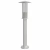 3 db ezüstszínű rozsdamentes acél kültéri állólámpa 60 cm
