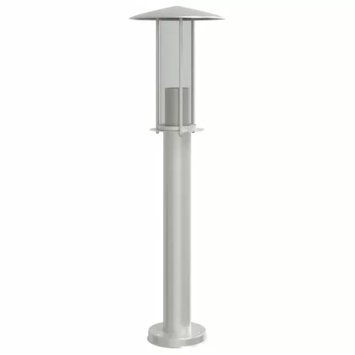3 db ezüstszínű rozsdamentes acél kültéri állólámpa 60 cm