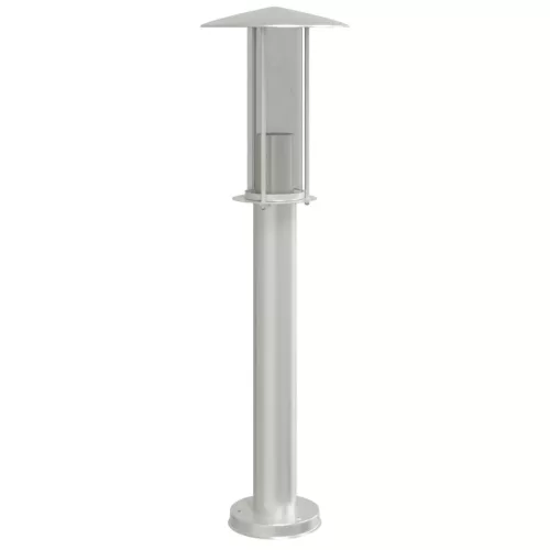 3 db ezüstszínű rozsdamentes acél kültéri állólámpa 60 cm