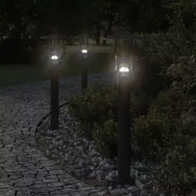 Fekete rozsdamentes acél kültéri állólámpa 60 cm
