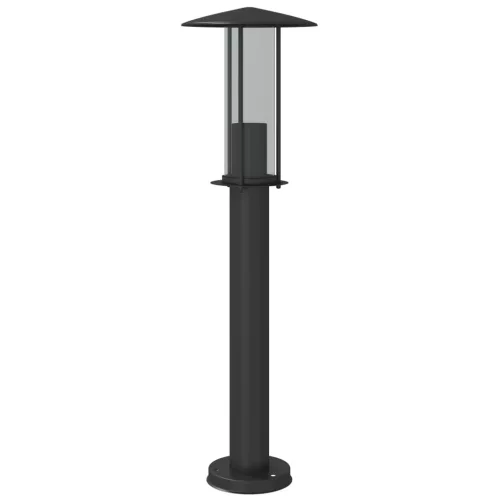 Fekete rozsdamentes acél kültéri állólámpa 60 cm