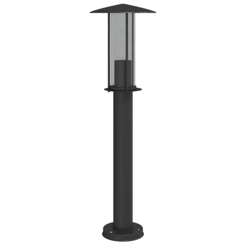 Fekete rozsdamentes acél kültéri állólámpa 60 cm