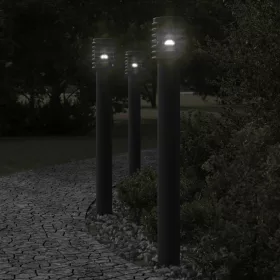 Fekete rozsdamentes acél kültéri állólámpa 110 cm