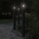 3 db fekete rozsdamentes acél kültéri állólámpa 110 cm