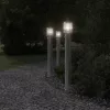 3db ezüst rozsdamentes acél kültéri állólámpa érzékelővel 110cm