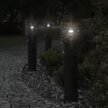 3db fekete rozsdamentes acél kültéri állólámpa érzékelővel 60cm