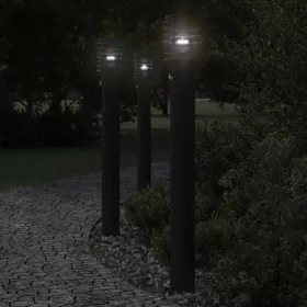   3 db rozsdamentes acél kültéri állólámpa érzékelővel 110 cm