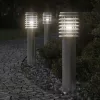 Ezüstszínű rozsdamentes acél kültéri állólámpa aljzattal 60 cm