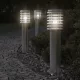 Ezüstszínű rozsdamentes acél kültéri állólámpa aljzattal 60 cm