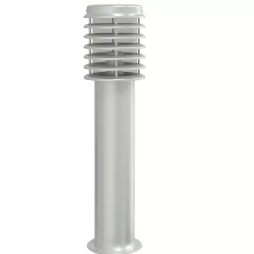 Ezüstszínű rozsdamentes acél kültéri állólámpa aljzattal 60 cm