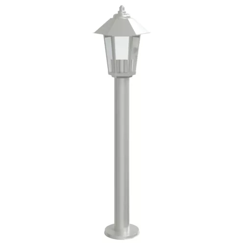 3 db ezüstszínű rozsdamentes acél kültéri állólámpa 80 cm