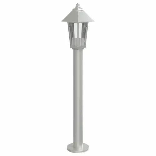 3 db ezüstszínű rozsdamentes acél kültéri állólámpa 80 cm