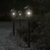 Fekete rozsdamentes acél kültéri állólámpa 80 cm