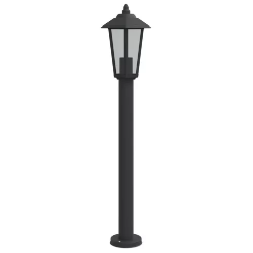 Fekete rozsdamentes acél kültéri állólámpa 80 cm