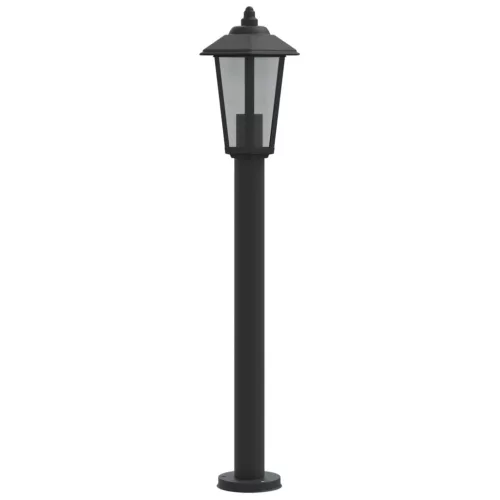 Fekete rozsdamentes acél kültéri állólámpa 80 cm