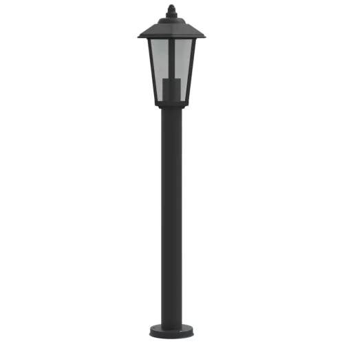 3 db fekete rozsdamentes acél kültéri állólámpa 80 cm
