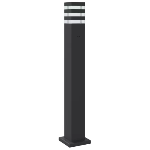 3 db fekete alumínium kültéri állólámpa 80 cm