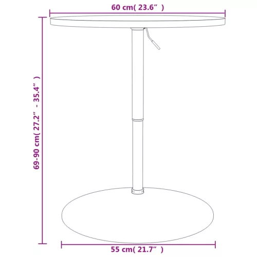 Fekete szerelt fa és krómozott acél bárasztal 60 x 60 x 90 cm