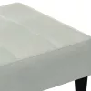 Világosszürke bársony lábzsámoly 77x55x31 cm