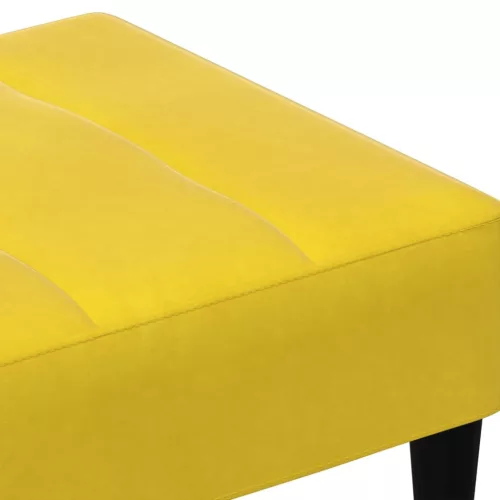 Sárga bársony lábzsámoly 77x55x31 cm
