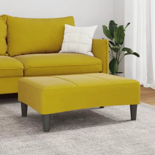 Sárga bársony lábzsámoly 77x55x31 cm