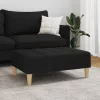 Fekete szövet lábzsámoly 77x55x31 cm