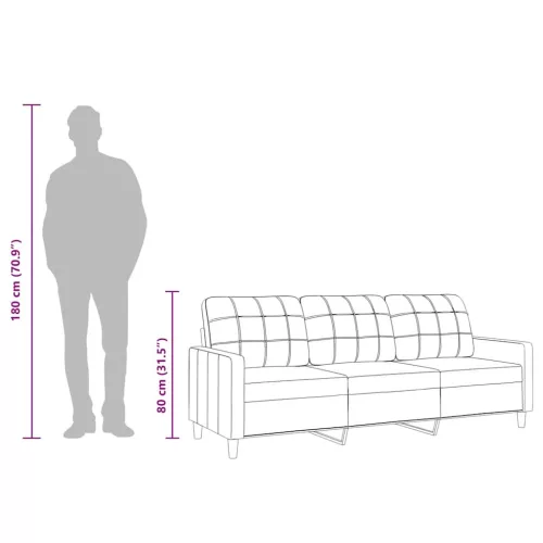 3 személyes barna szövetkanapé 210 cm
