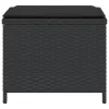 4 db fekete polyrattan kerti szék párnákkal 40 x 40 x 35 cm