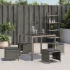 4 db szürke polyrattan kerti szék párnával 40 x 40 x 35 cm