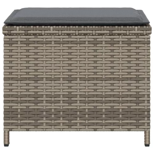 4 db szürke polyrattan kerti szék párnával 40 x 40 x 35 cm