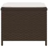 4 db barna polyrattan kerti szék párnával 40x40x35 cm